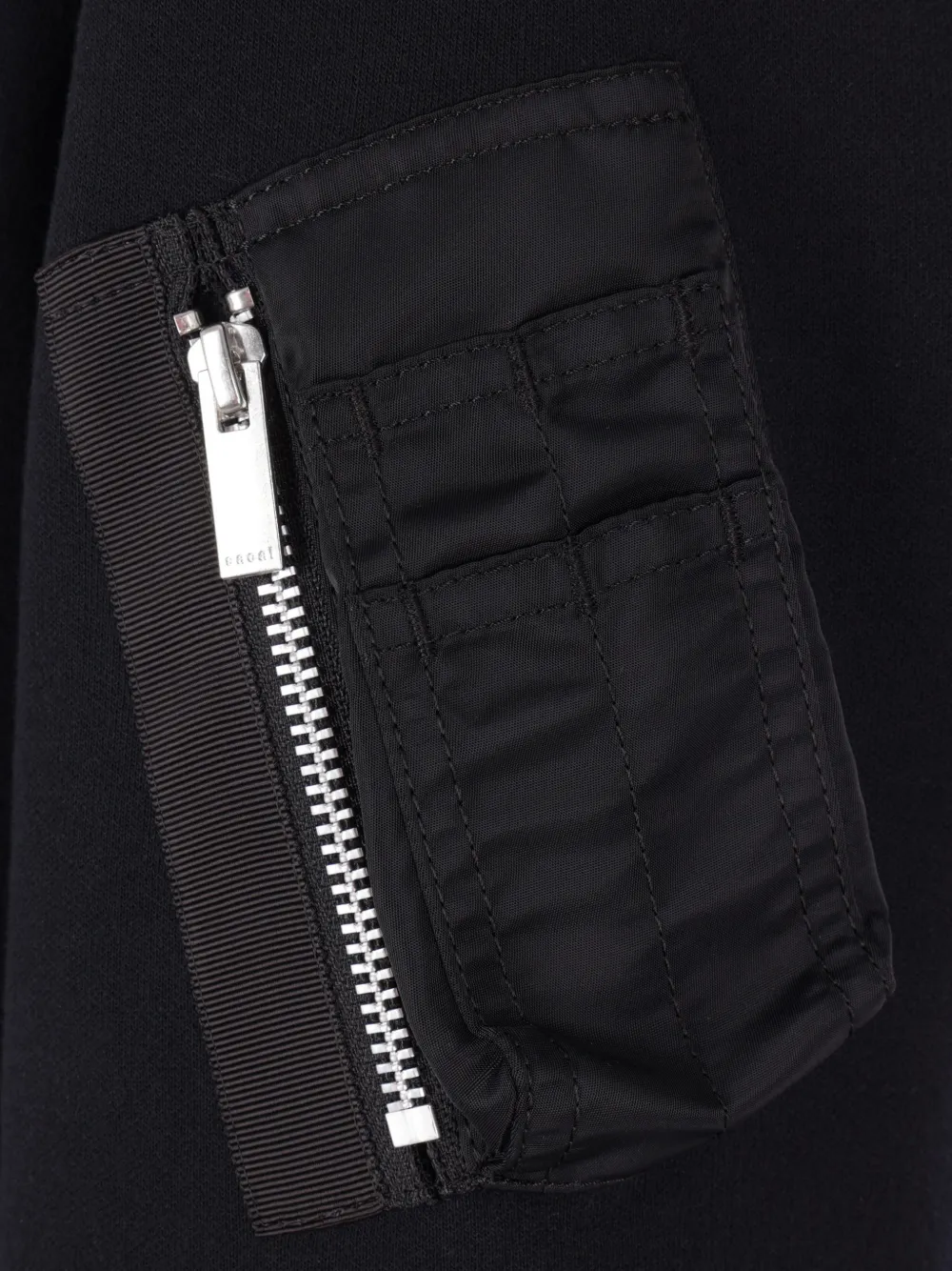 sacai Hoodie met rits Zwart