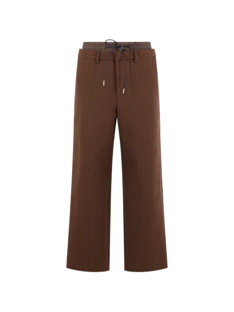 sacai pantalon à rayures et taille nouée