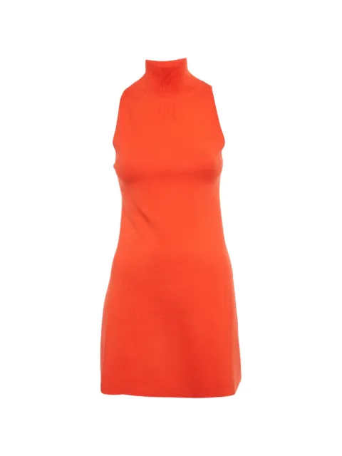 Courrèges Pre-Owned платье с высоким воротником в рубчик