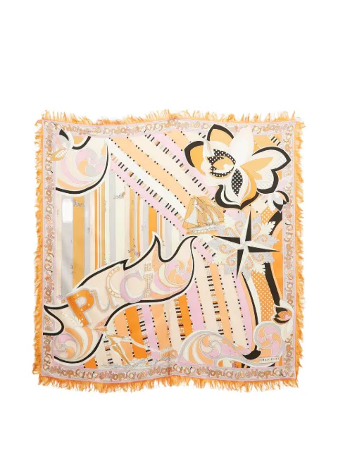 PUCCI Pre-Owned 프린지 실크 스카프
