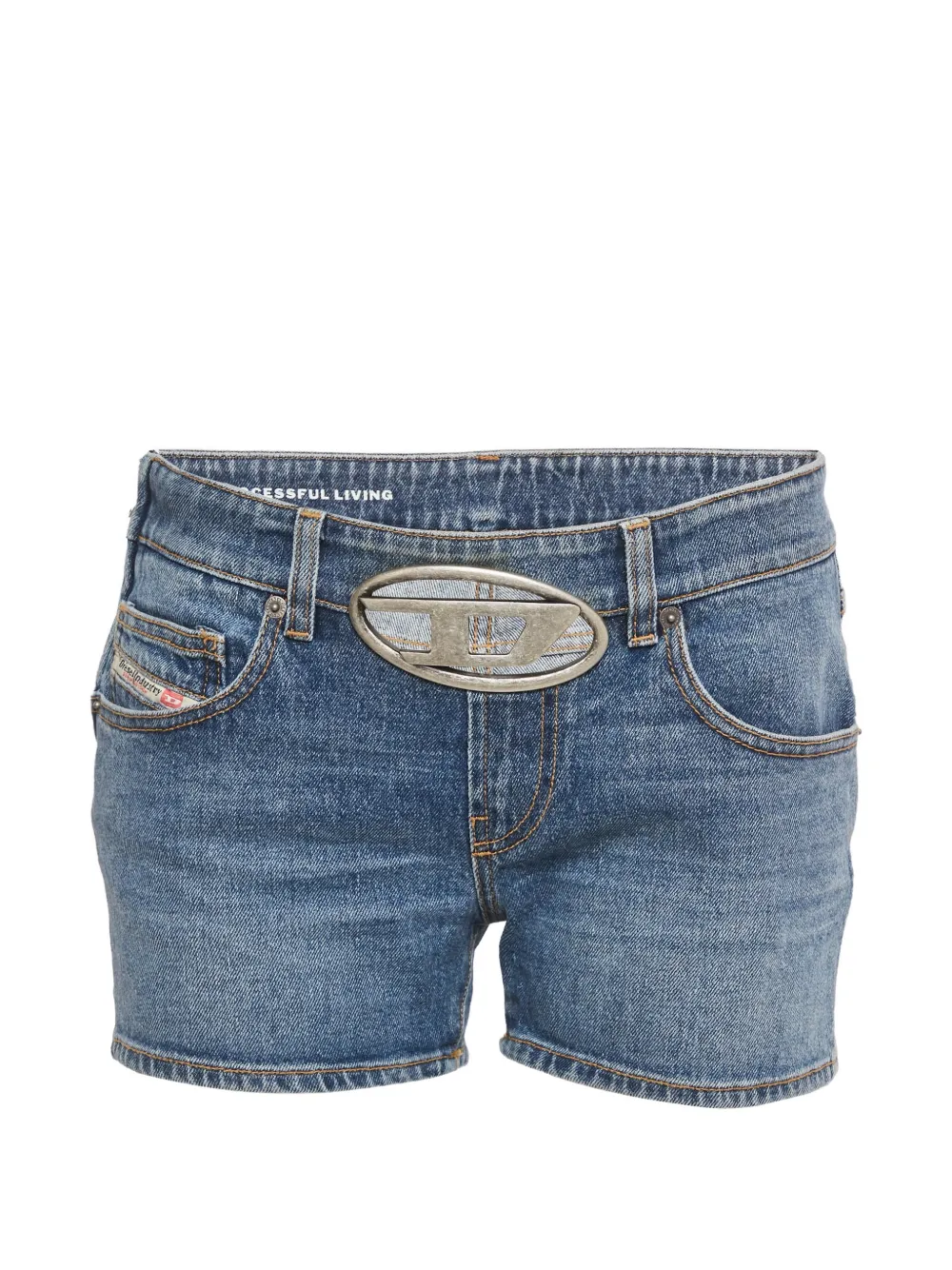 Diesel Shorts denim con logo - Blu