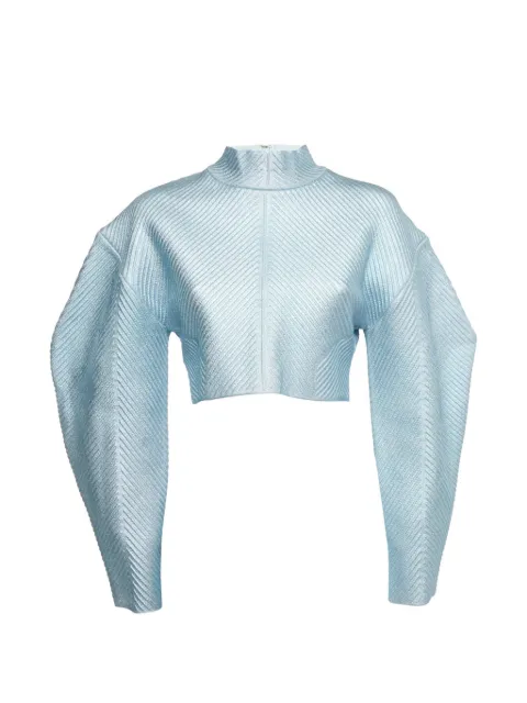 Hervé Léger Pre-Owned top tejido texturizado con cuello alto