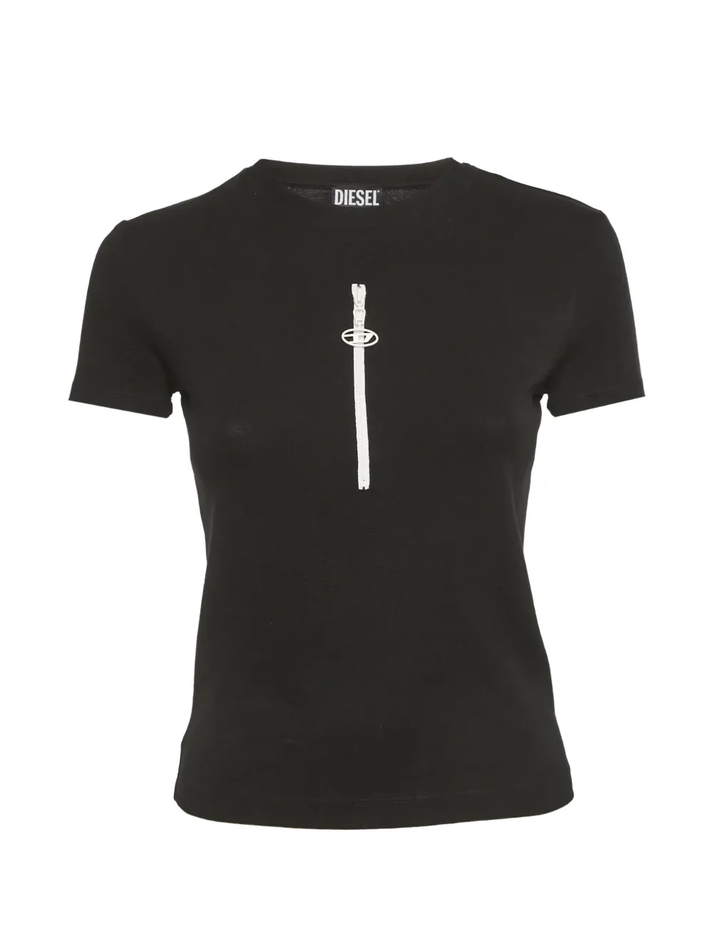 Diesel T-shirt con zip - Nero