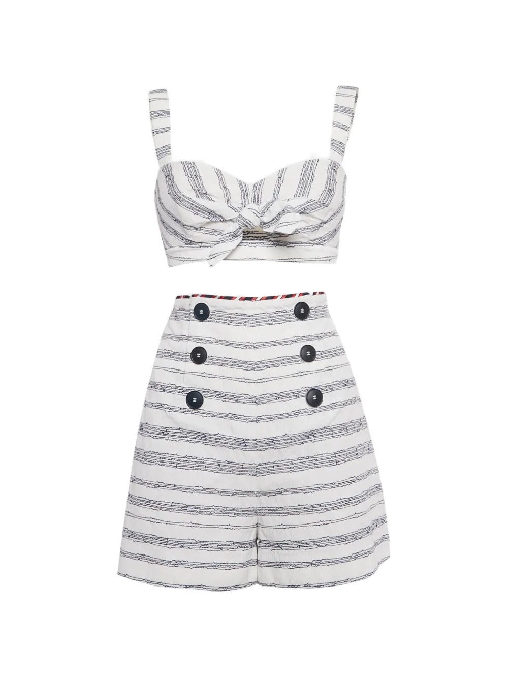 Paule Ka Set shorts con ricamo - Bianco