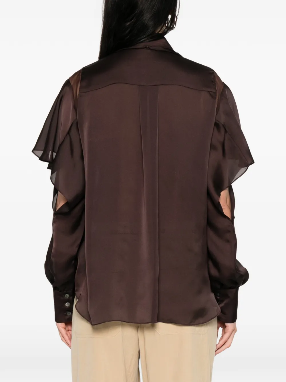 sacai Blouse met ruches Bruin