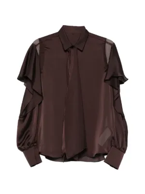 Sacai メッシュ ストライプ ブラウス | ブラック | FARFETCH JP