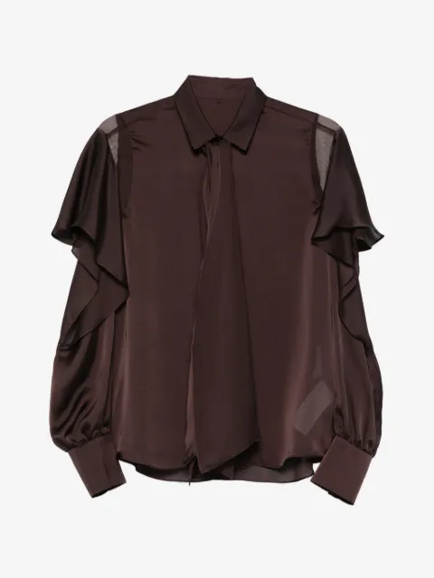 sacai camisa con paneles y volantes
