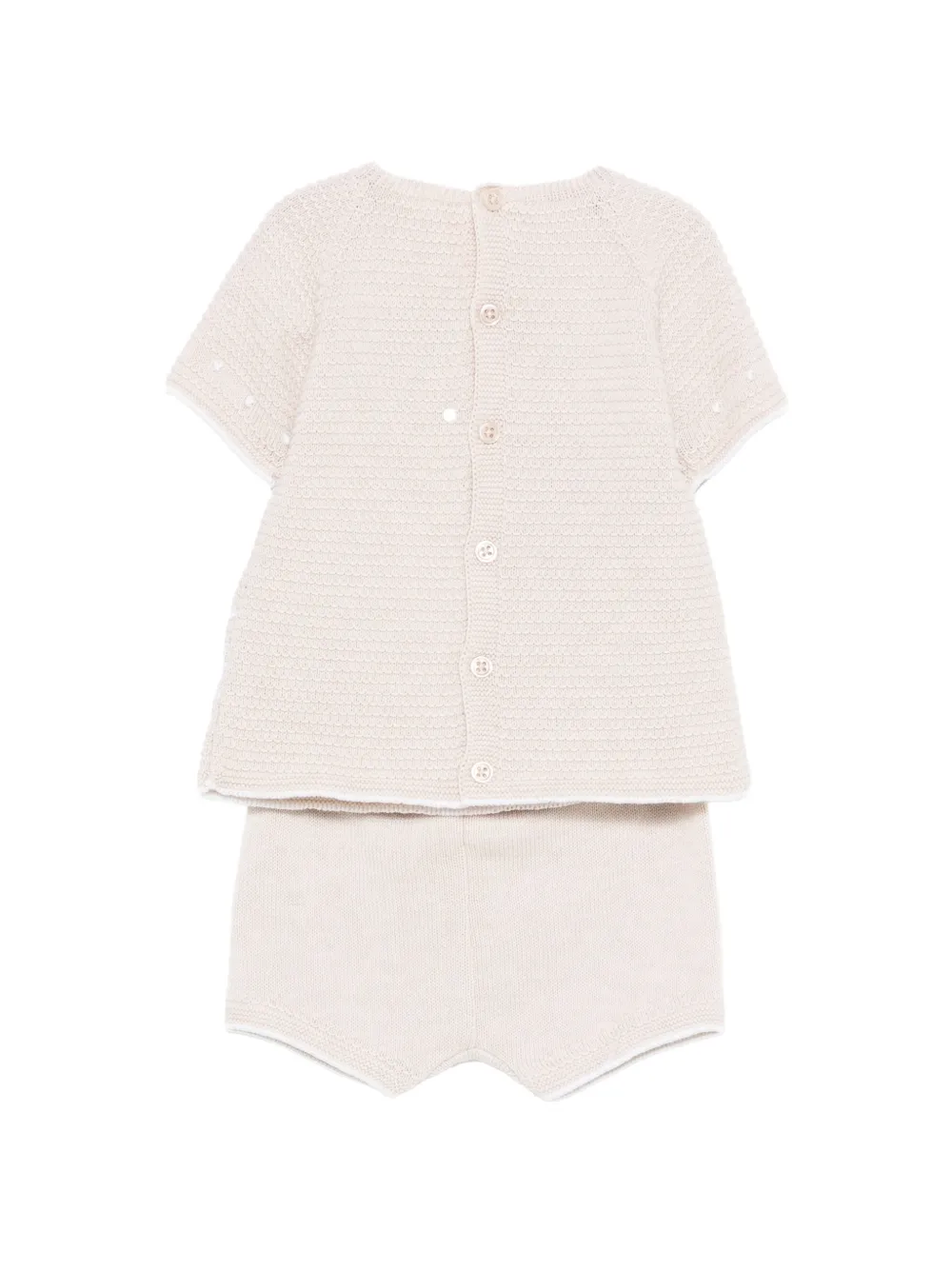  Paz Rodriguez Knitted Shorts Set - Neutrals 