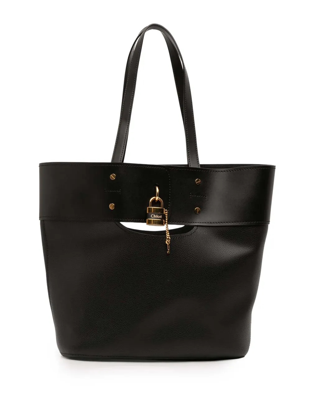 Chloé Pre-Owned 2019 Large Grained Calfskin Aby tote bag - Nero
