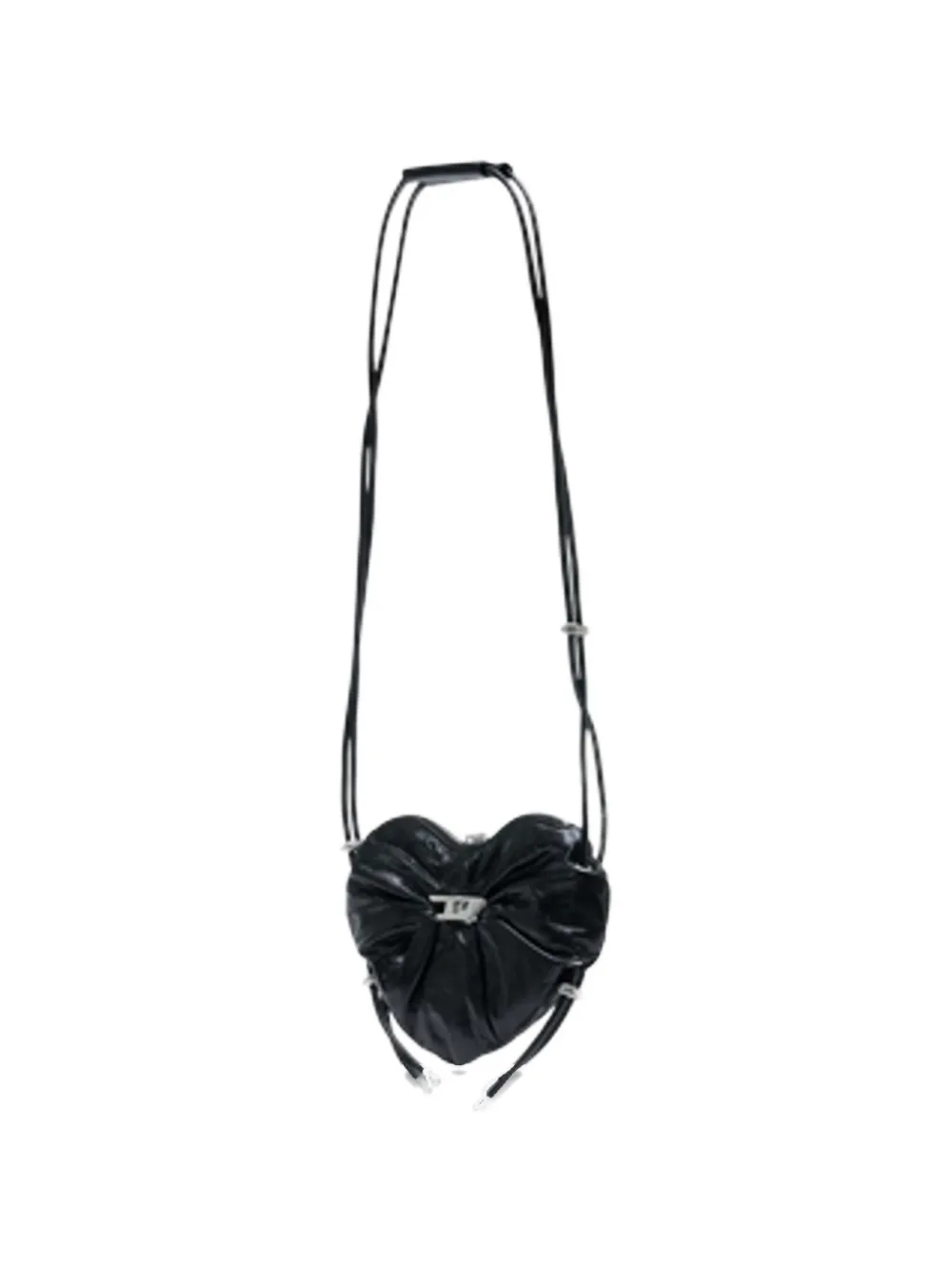 Diesel Scrunch-D Heart leren crossbodytas Zwart