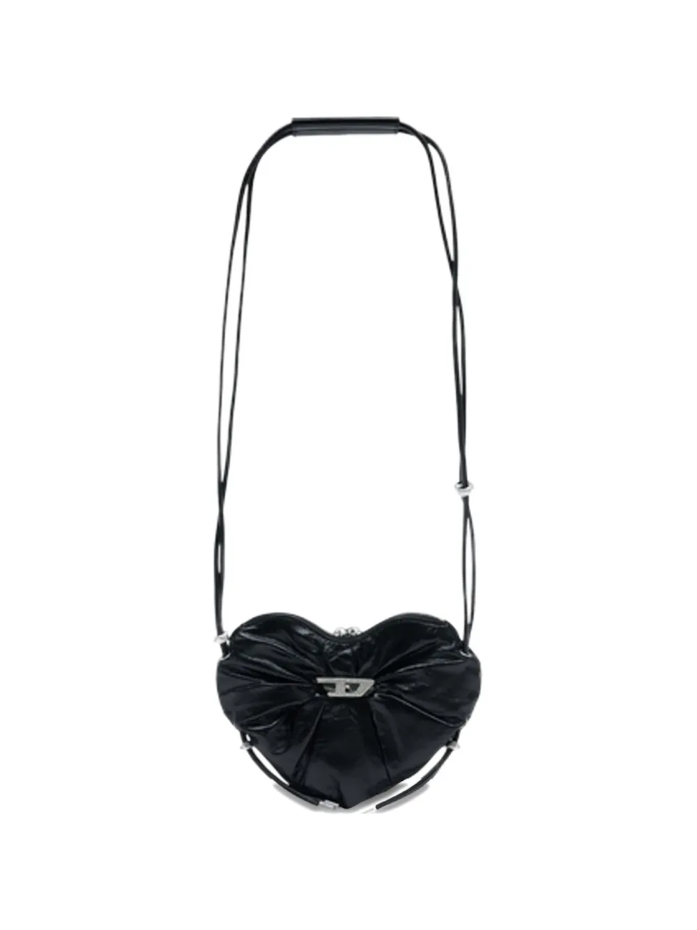 Diesel Scrunch-D Heart leather cross body bag - Nero
