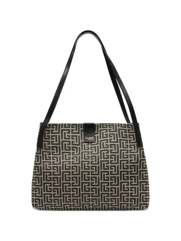 Balmain Small Release Shoulder Bag in Neutrals