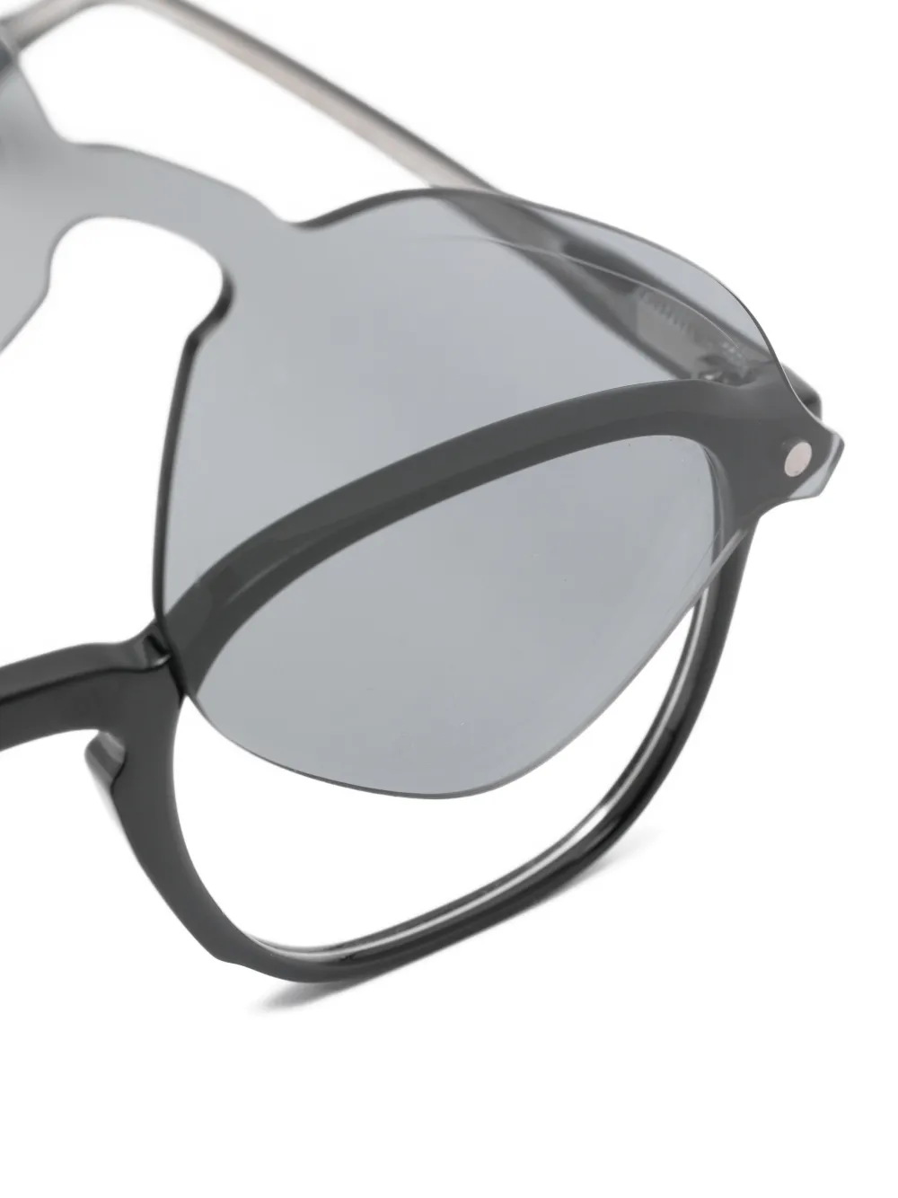  Snob Pagoda Round-frame Glasses - Black 
