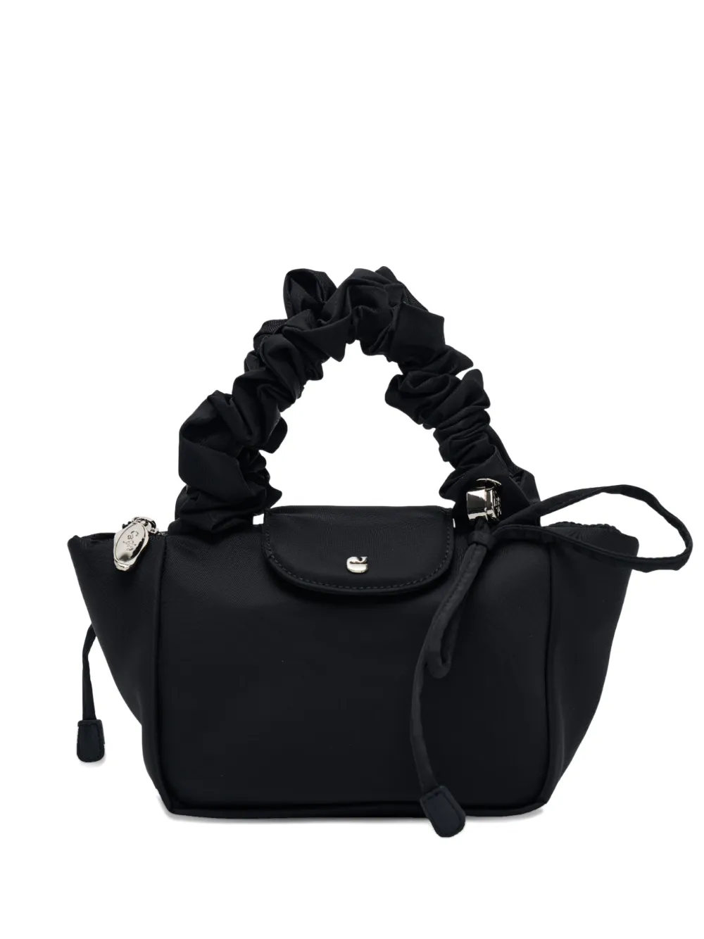 CARLYN Borsa tote Buddy mini con ruches - Nero