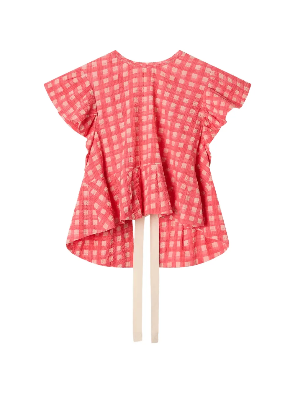  Lee Mathews Nina Ruffled Check Blouse - Red 