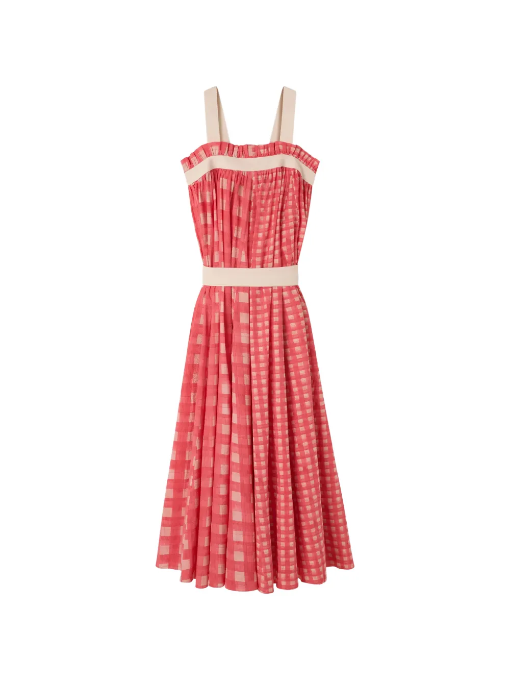 Lee Mathews Nina check maxi dress - Rosso