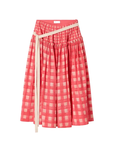 Lee Mathews Nina cotton tiered midi skirt