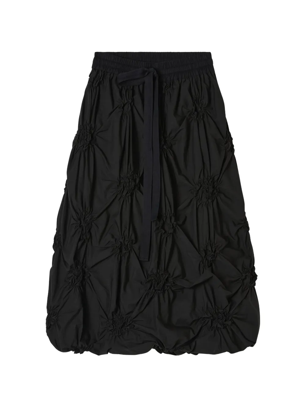 Lee Mathews Johanna drawstring gathered midi skirt - Nero