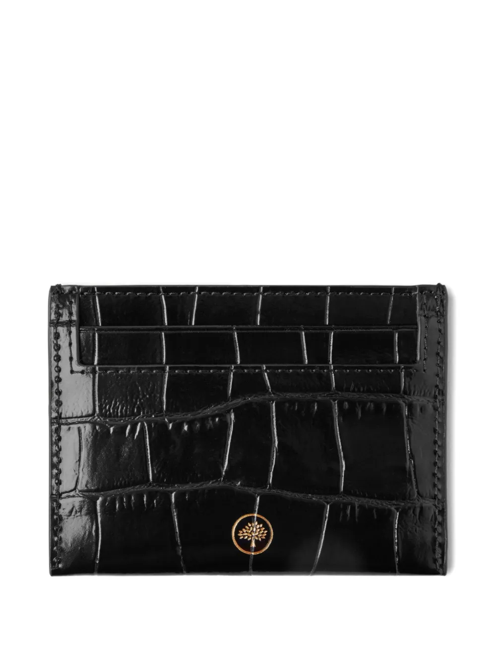 Mulberry Leren pasjeshouder met reliëf Zwart