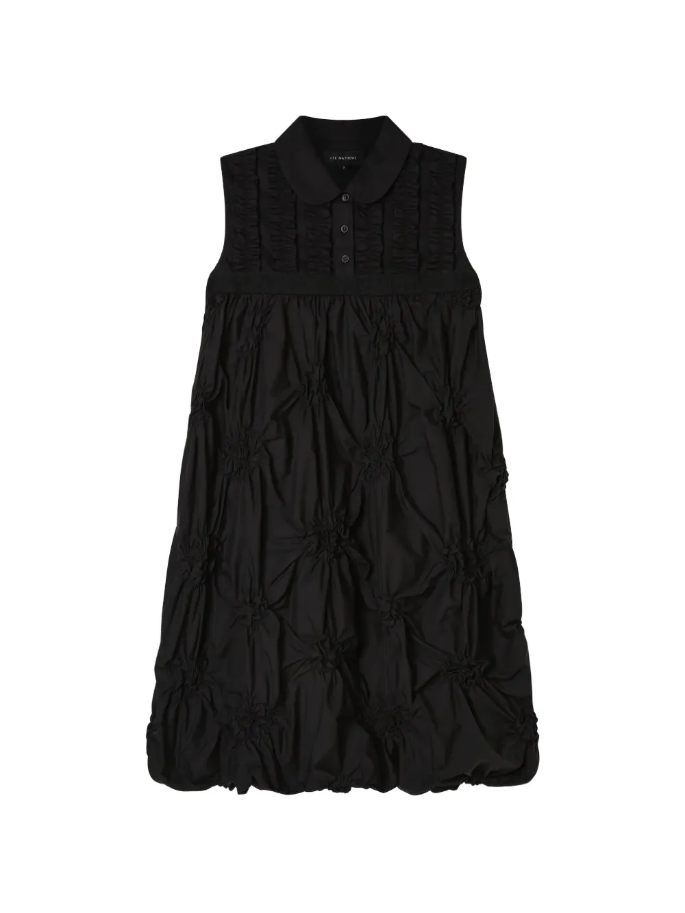 Lee Mathews Johanna ruffled collar mini dress - Nero