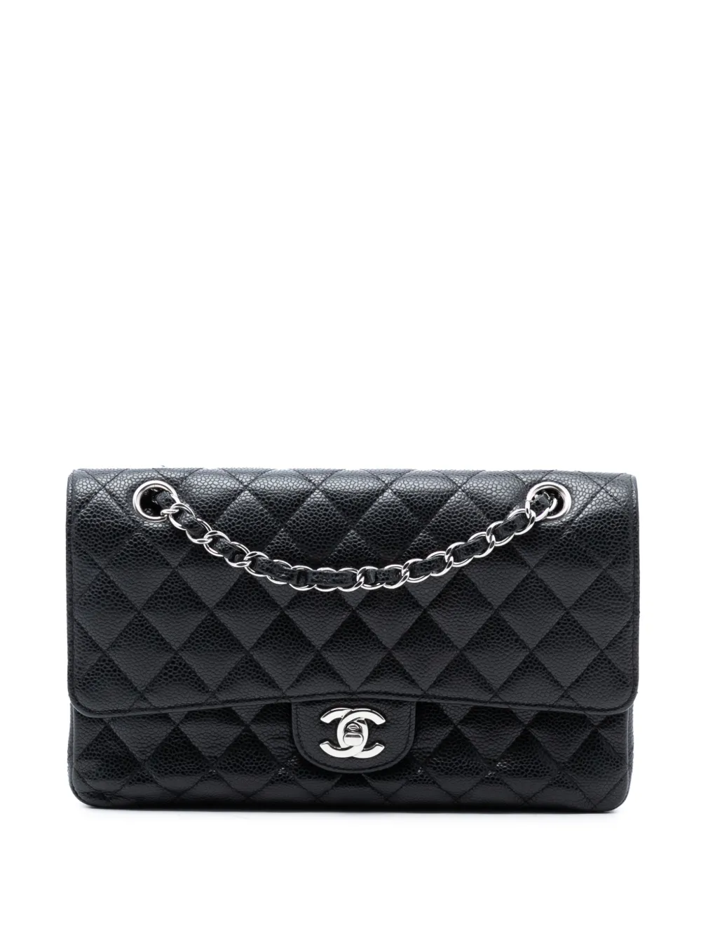 CHANEL Pre-Owned 2013-2014 Medium Classic Caviar Double Flap shoulder bag - Nero