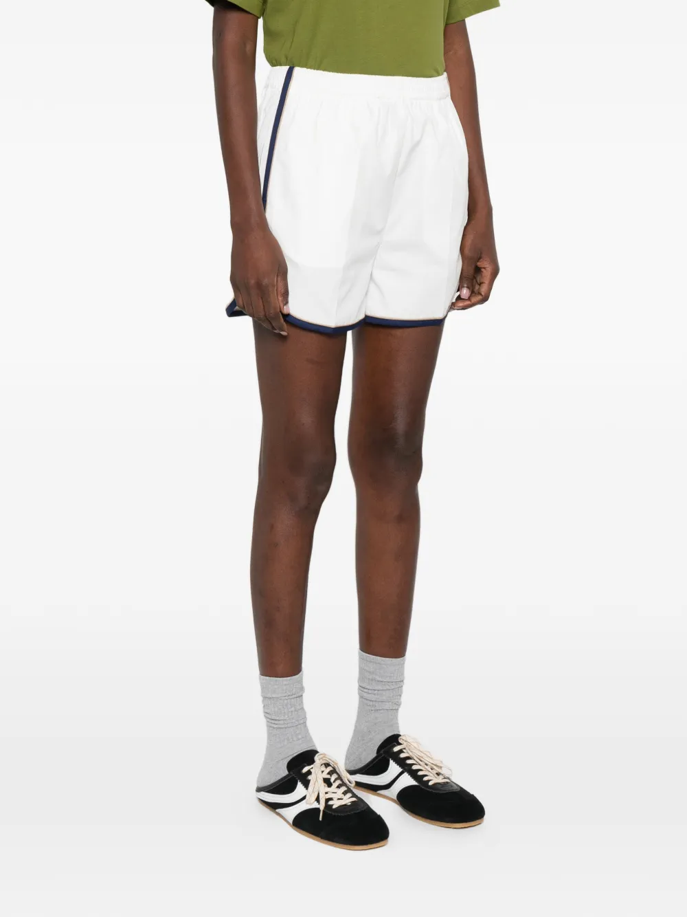 Prada Contrast-trim Shorts - White 