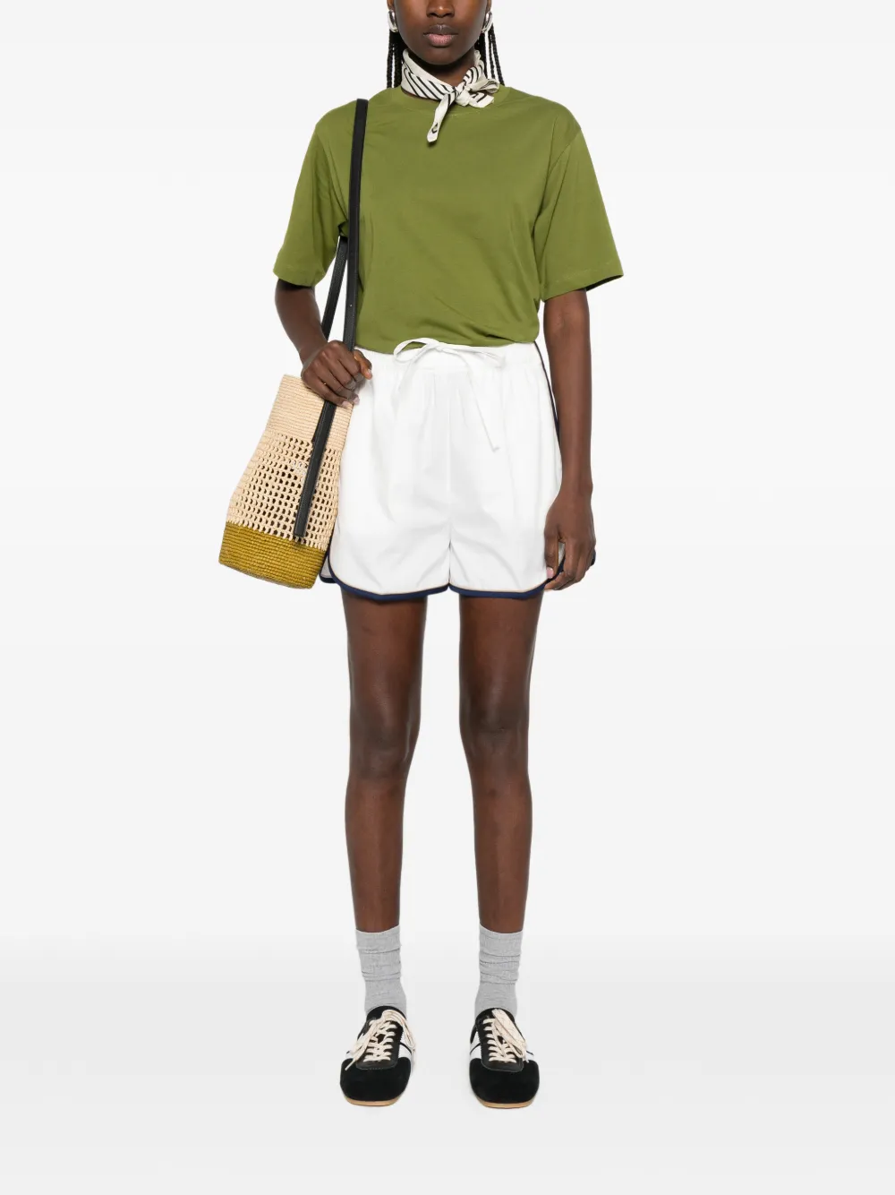  Prada Contrast-trim Shorts - White 