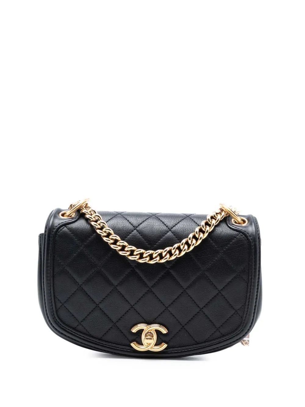 CHANEL Pre-Owned 2019 Small Quilted Calfskin Underline Flap crossbody bag - Nero