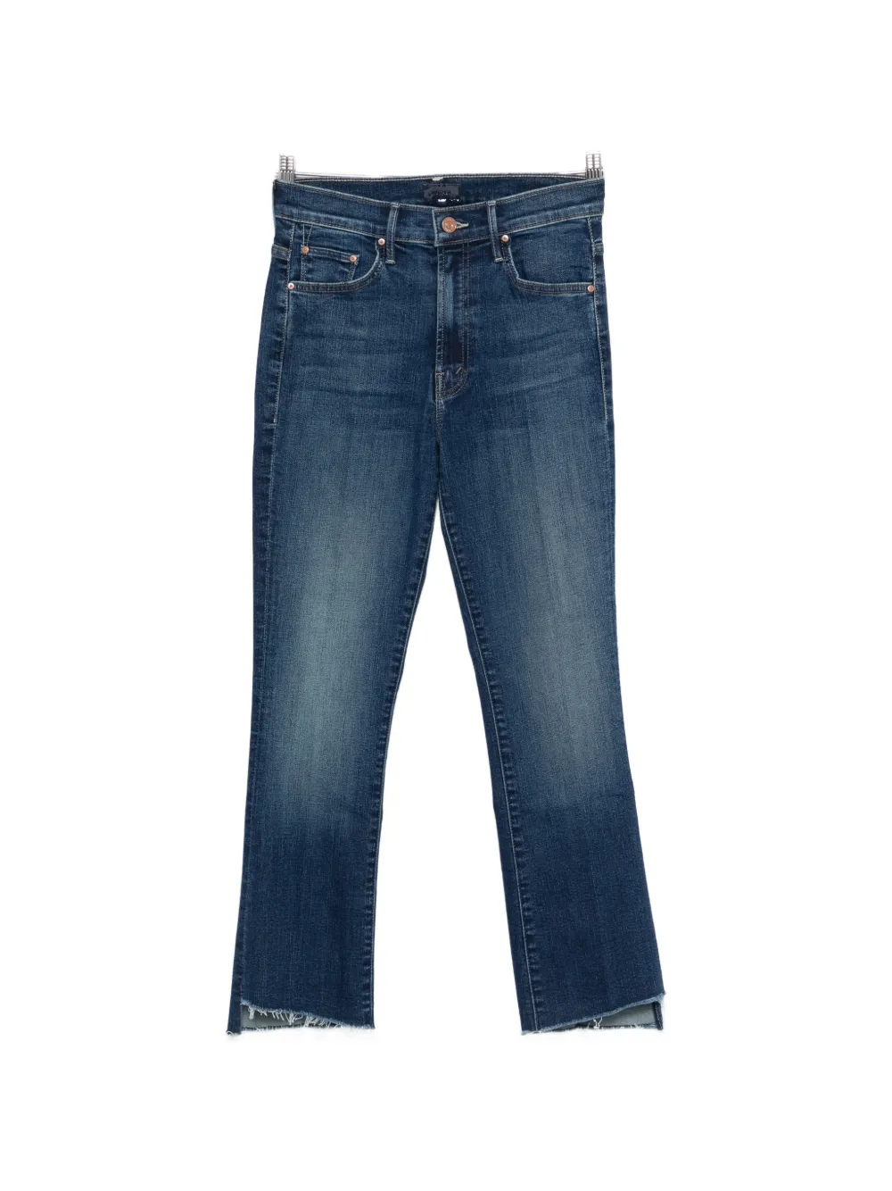 MOTHER The Insider Crop Step Fray frayed-hem jeans - Blu