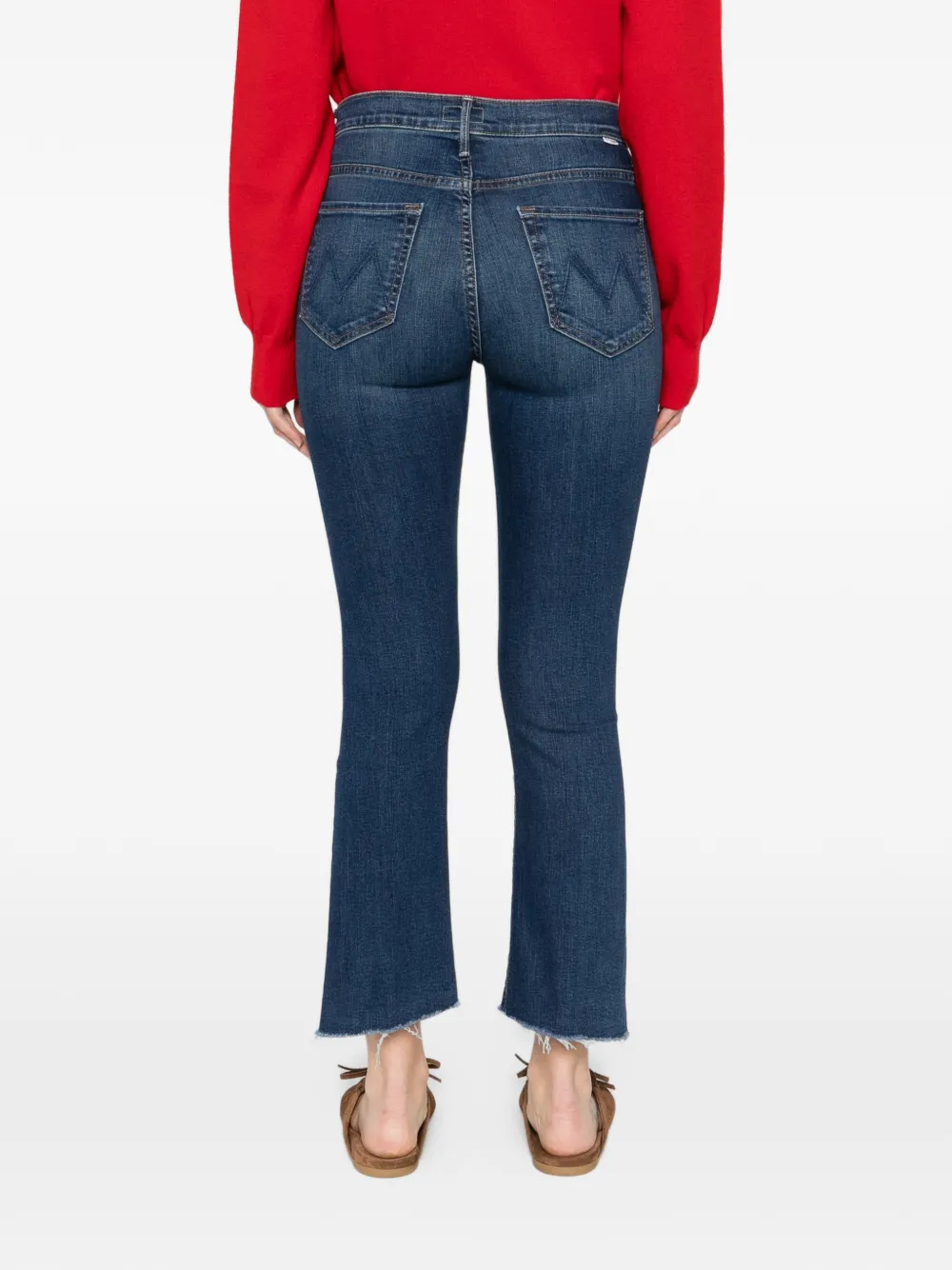 MOTHER The Insider Crop Step Fray jeans met franje Blauw
