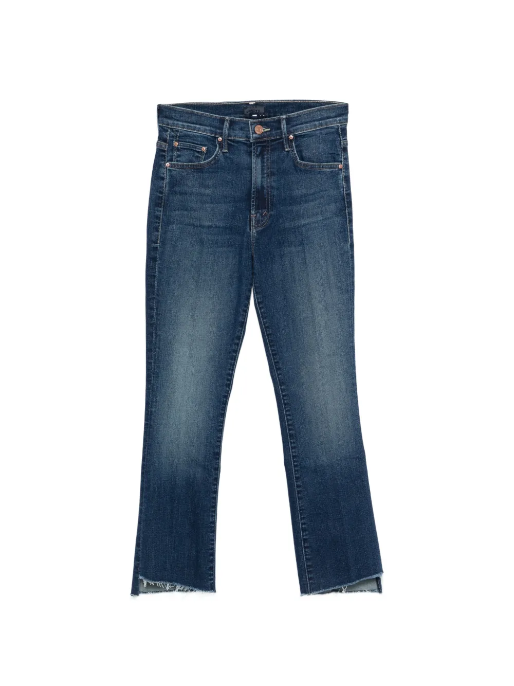 MOTHER The Insider Crop Step Fray frayed-hem jeans - Blu