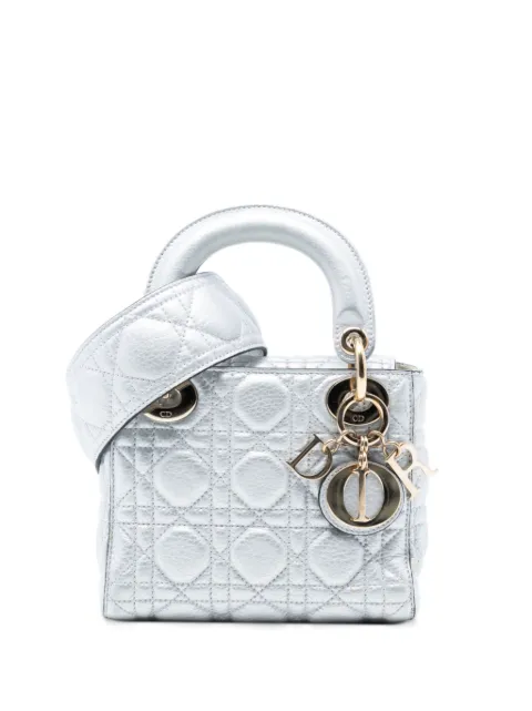 Christian Dior Pre-Owned sac à bandoulière Mini Métallisé Lady Dior Cannage Lambskin (2017)