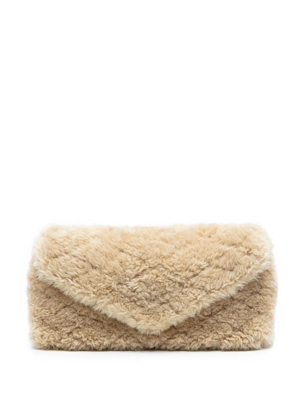 Saint Laurent Pre-Owned 2021 Quilted Shearling Sade Puffer Envelope clutch bag - Marrone
