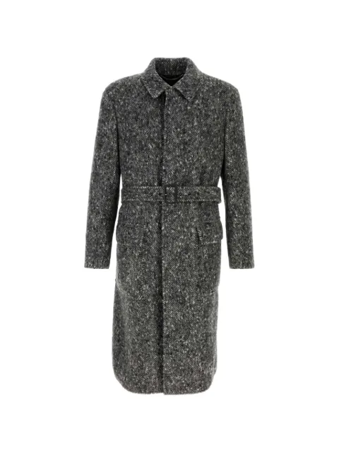 Canali herringbone belted coat