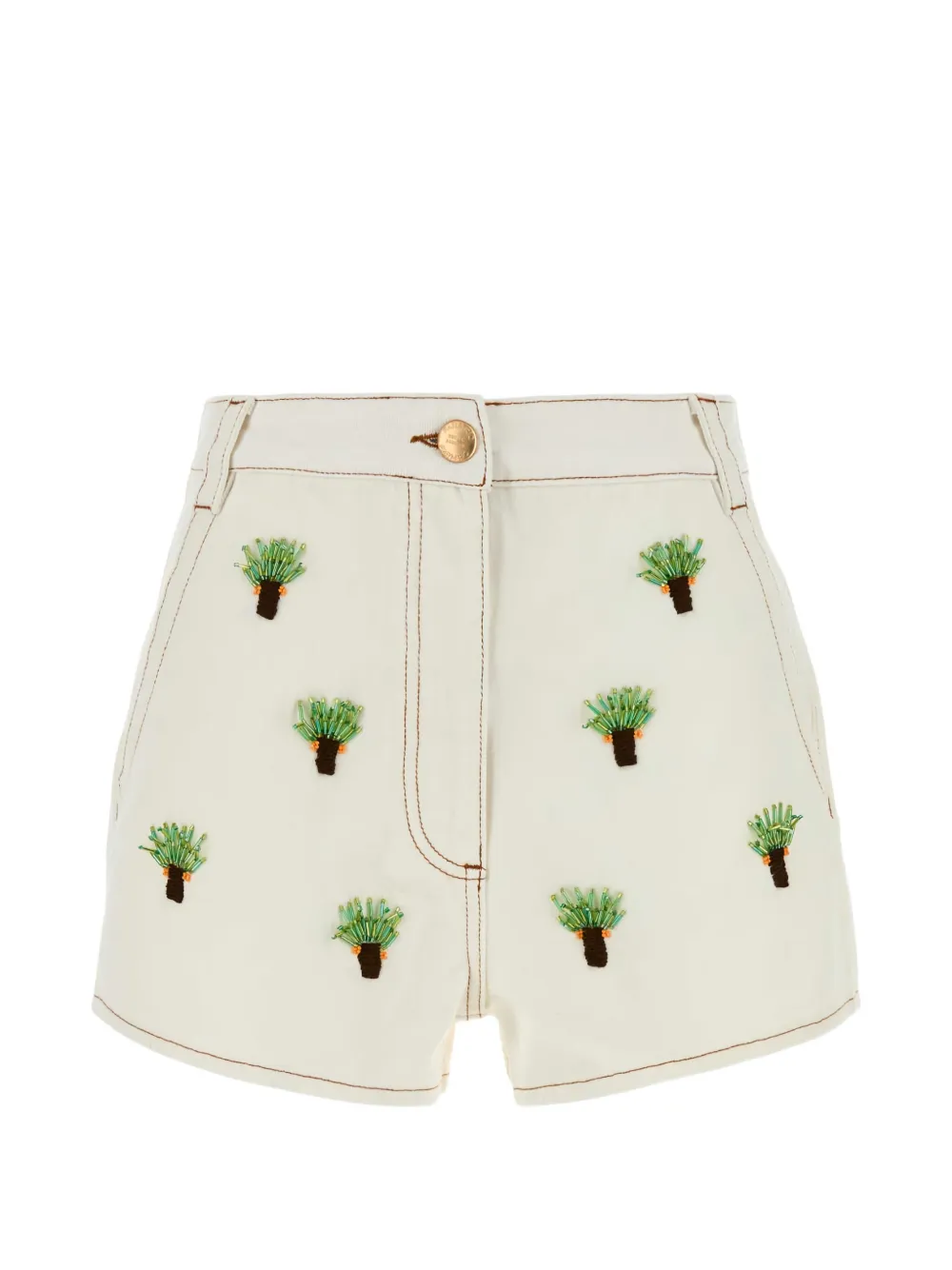 FARM Rio embroidered denim shorts - Bianco