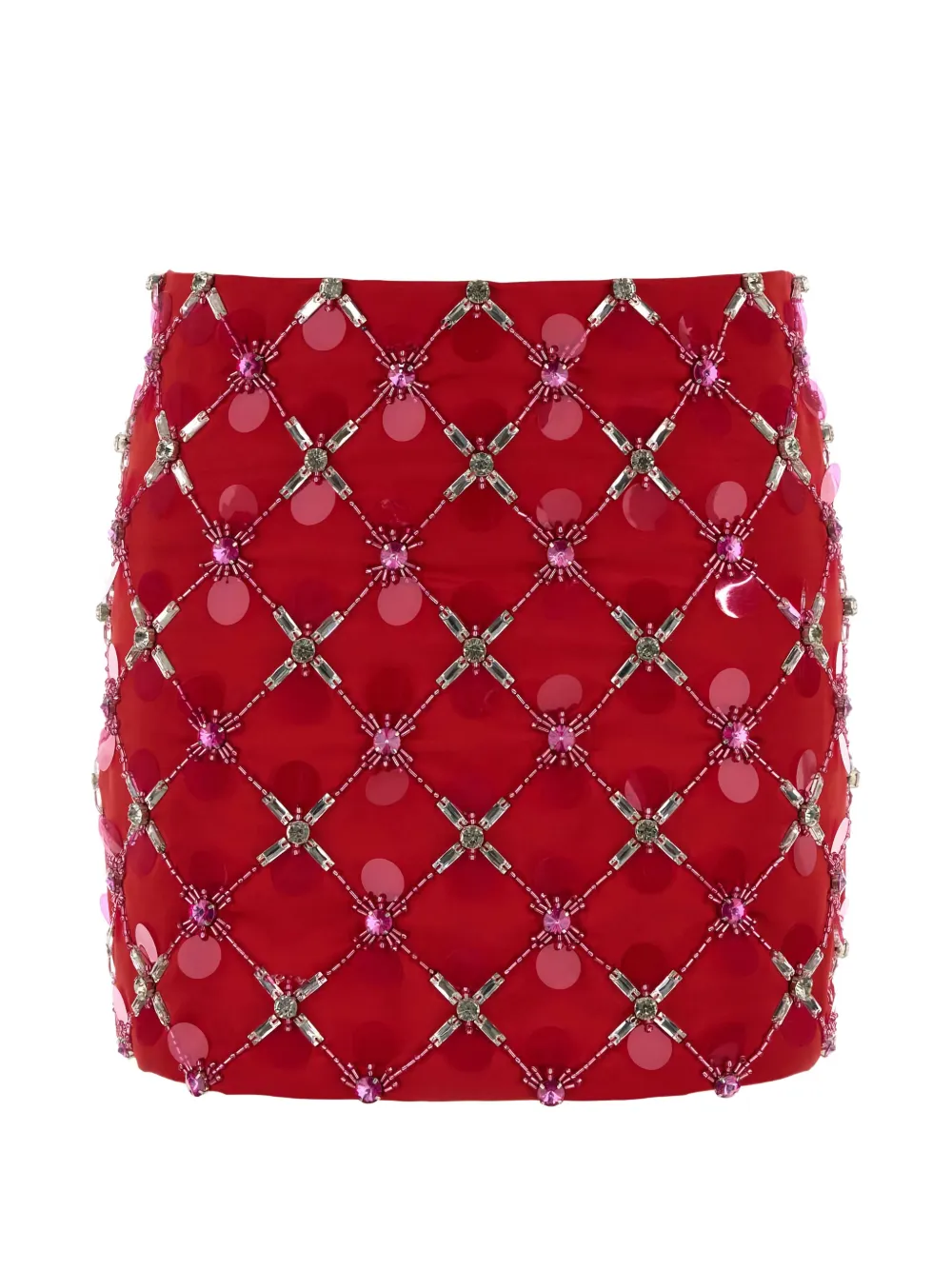 DES PHEMMES beaded mini skirt - Rosso