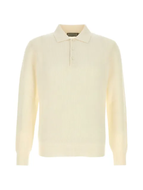 Canali ribbed polo sweater