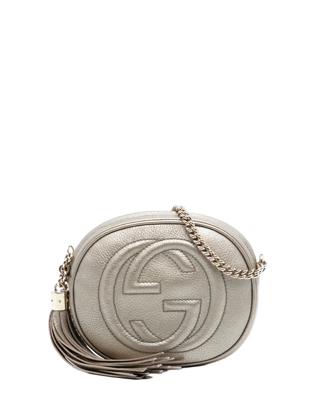 Gucci Pre-Owned 2016-2025 Mini Metallic Pebbled Calfskin Soho Chain crossbody bag - Oro