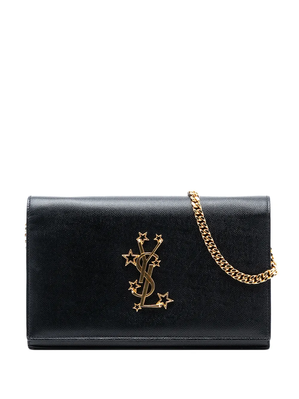 Saint Laurent Pre-Owned 2016 Grain De Poudre Star Monogram Wallet On Chain crossbody bag - Nero
