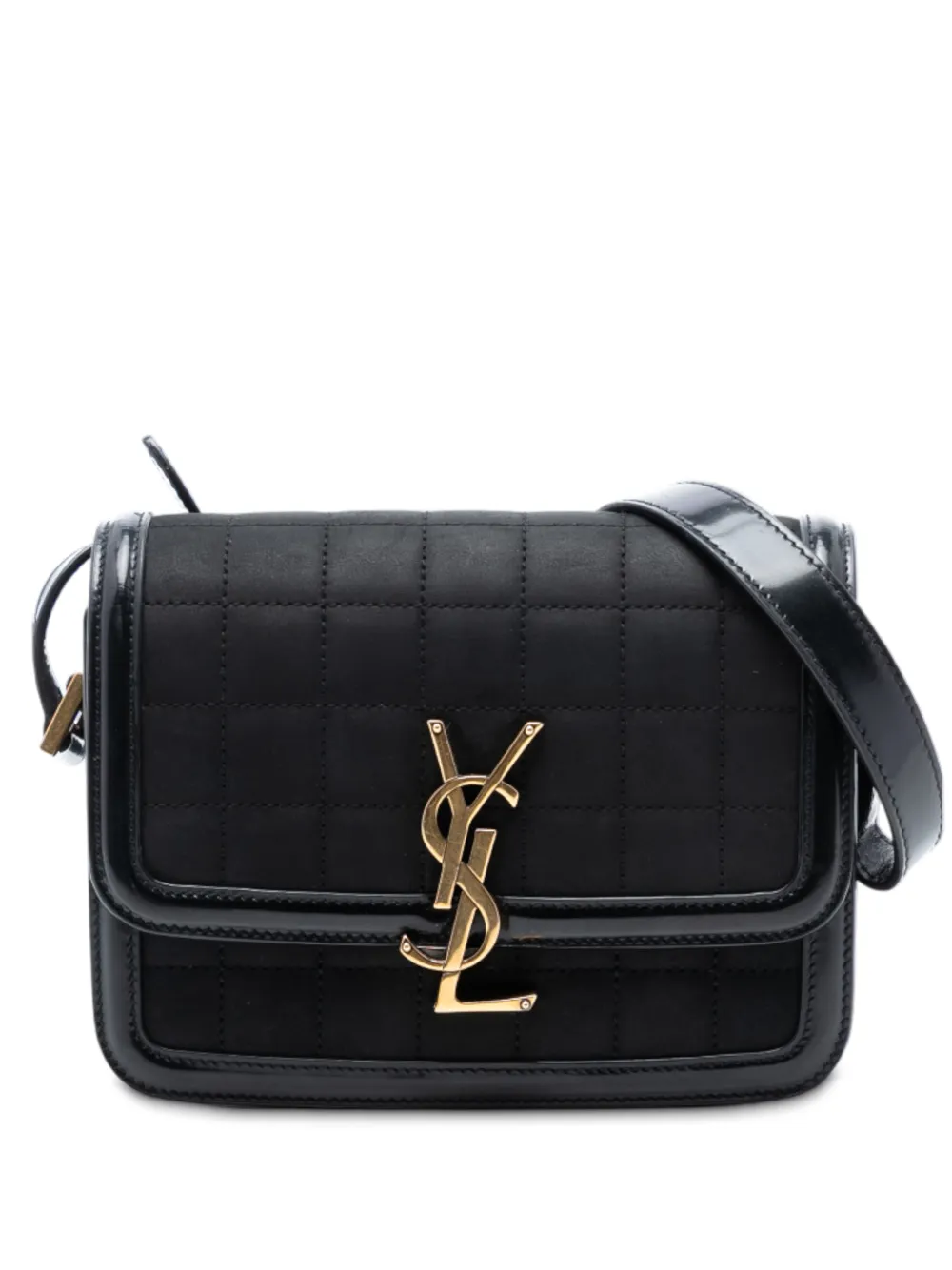 Saint Laurent Pre-Owned 2022 Small Quilted Suede Solferino Satchel In Box shoulder bag - Nero