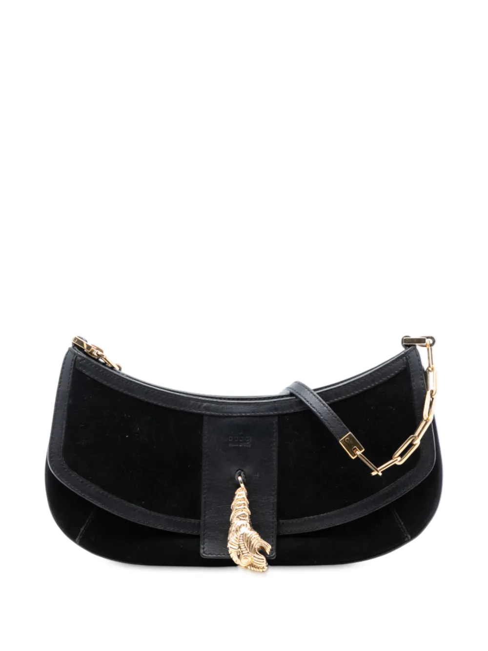 Gucci Pre-Owned 2000-2015 Suede Tiger Head crossbody bag - Nero