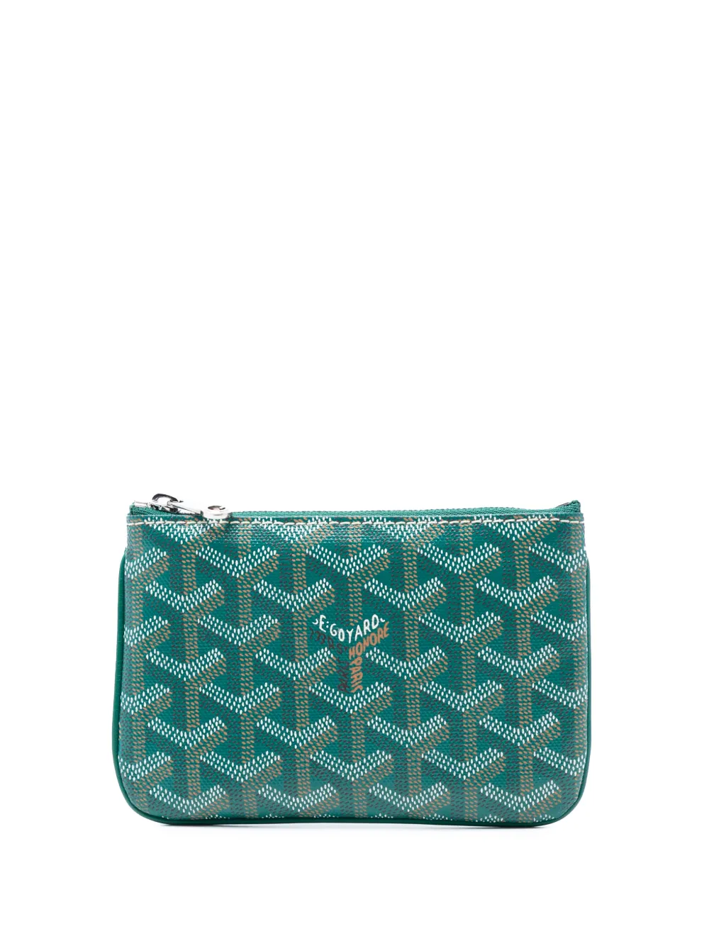 Pre-owned Goyard 2017 Mini Ine Senat Pochette Pouch In Green
