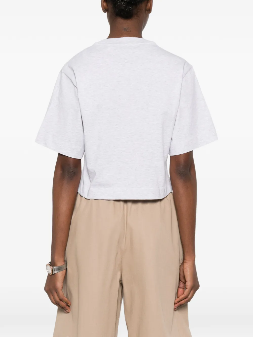 Off-White T-shirt met bloemenprint Grijs