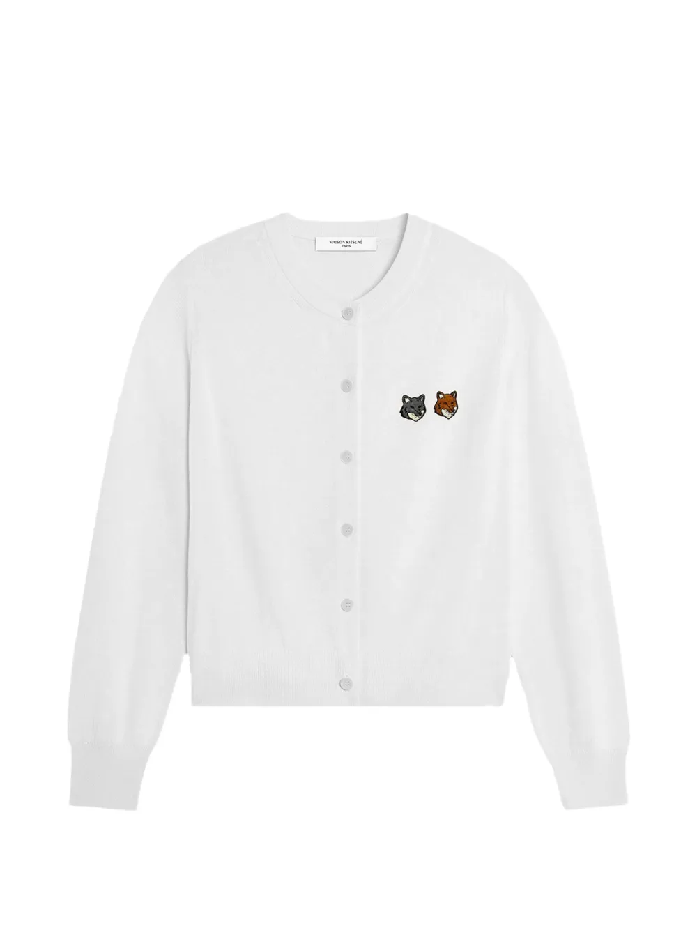 Maison Kitsuné Fox-motif buttoned cardigan - Toni neutri