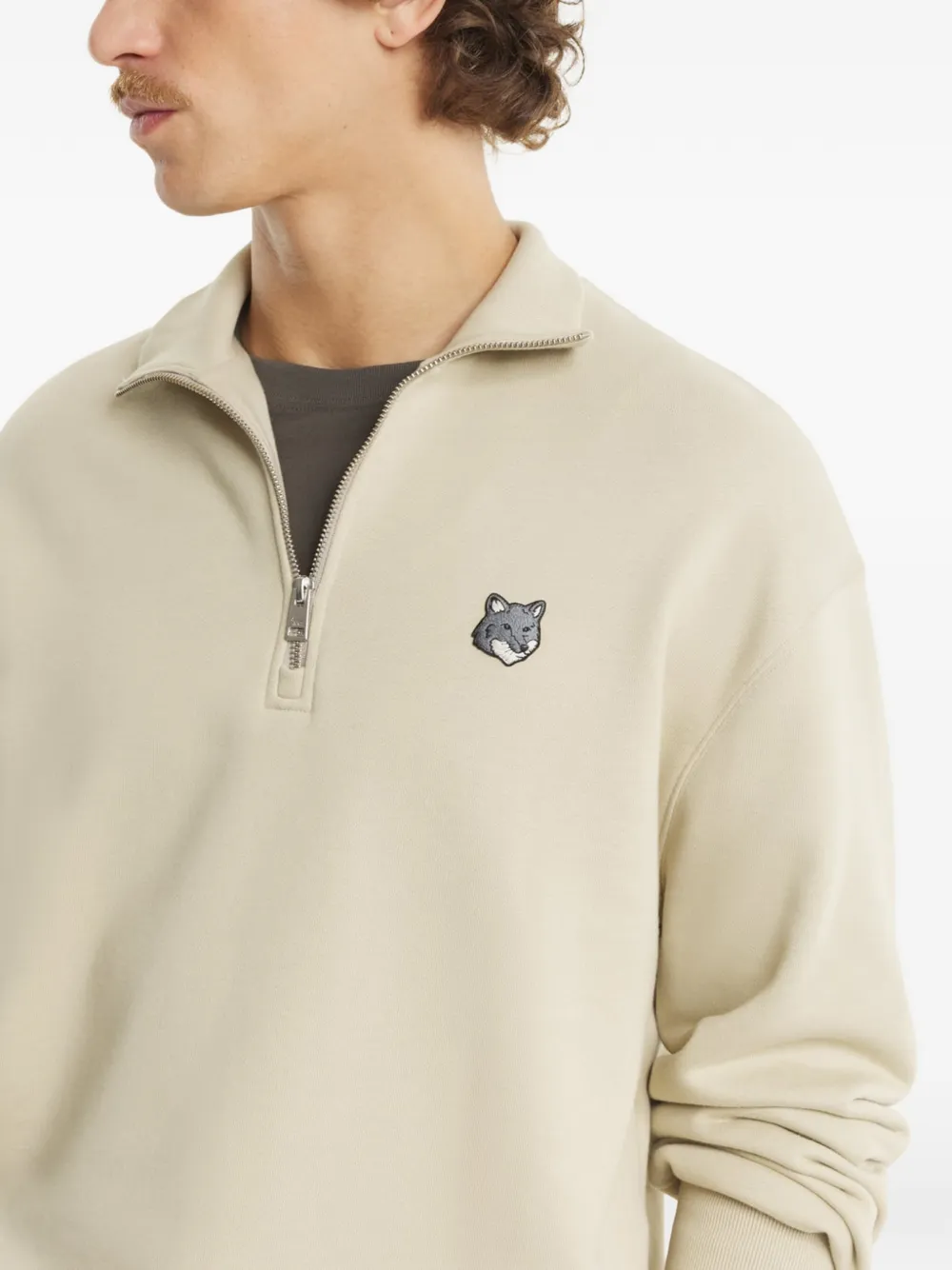 Maison Kitsuné Sweater met logo Beige