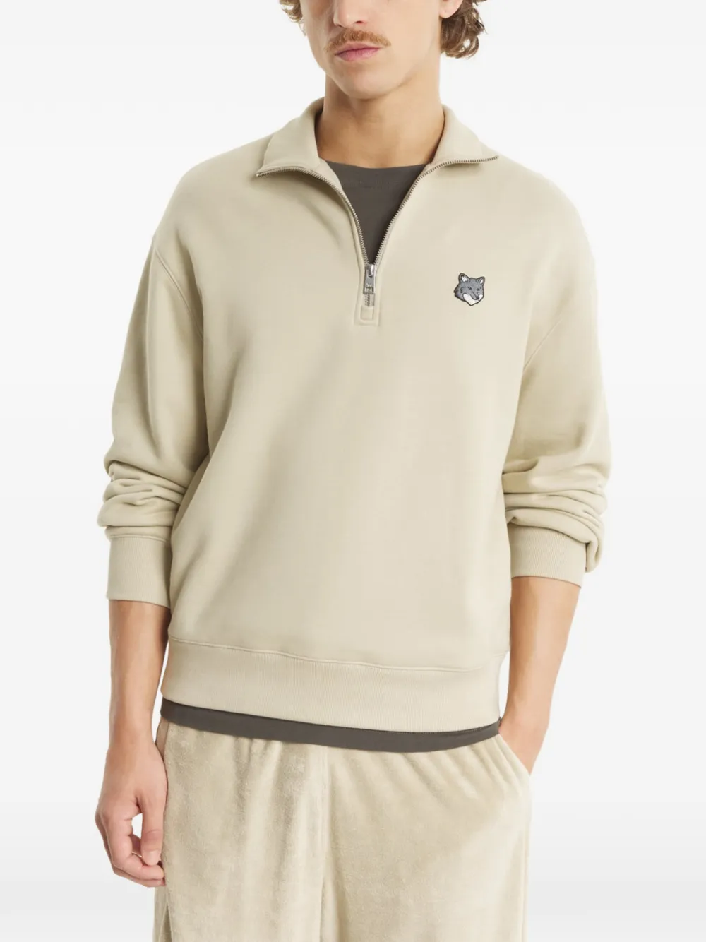 Maison Kitsuné Sweater met logo Beige