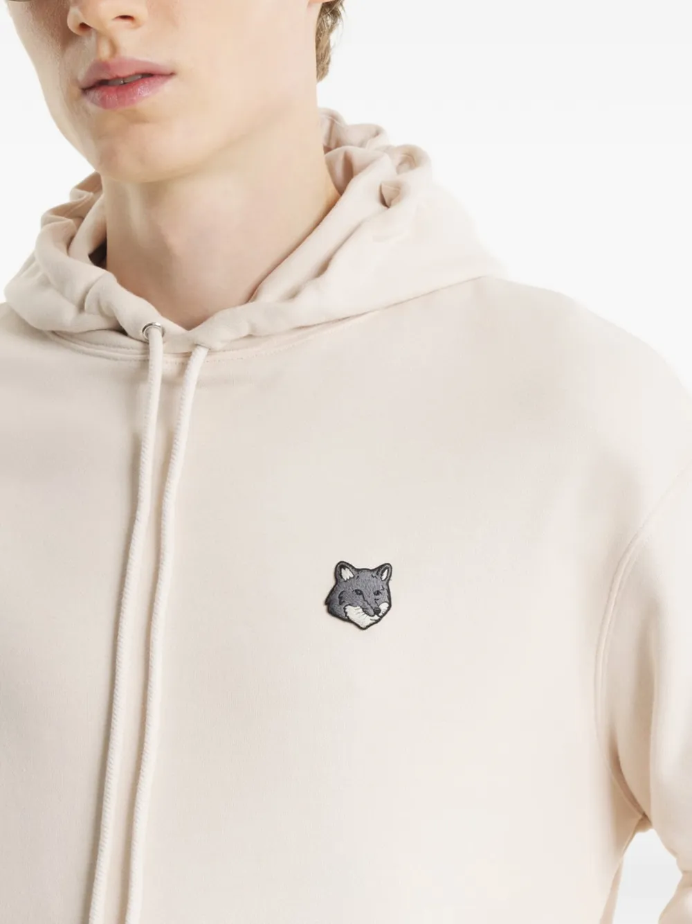 Maison Kitsuné Hoodie met vossenkop Beige