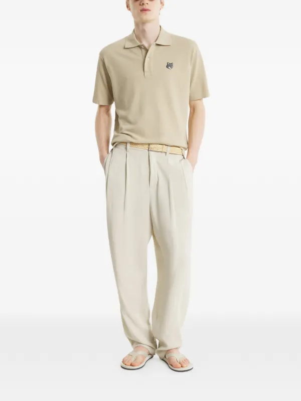 Maison Kitsuné Button Polo Shirt | Neutrals | FARFETCH ZA