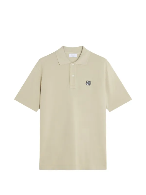 Maison Kitsun コットンポプリンシャツ Maison Kitsuné Button Polo Shirt | Neutrals | FARFETCH ZA