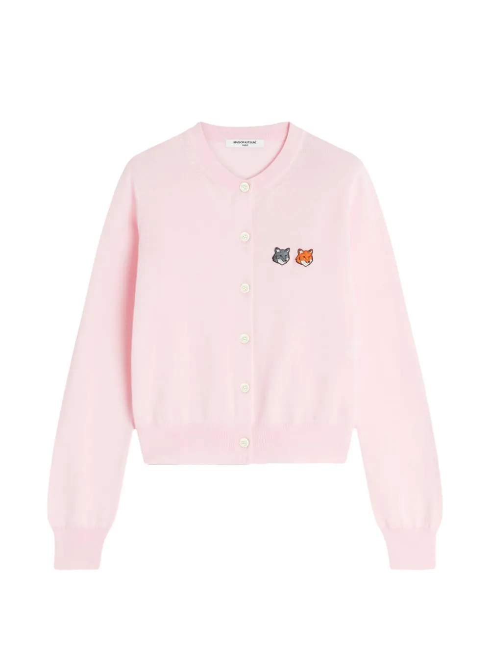 Maison Kitsuné Fox-embroidered cardigan - Rosa